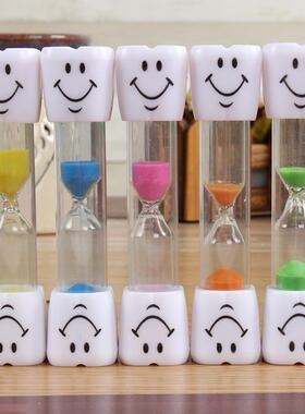 儿童刷牙沙漏三分钟计时器时间笑脸安全塑料防摔迷你家居摆件礼物