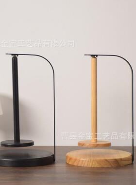 木制毛线架性能磁吸可旋转纱线架家用铁木结合线轴架收纳架实木