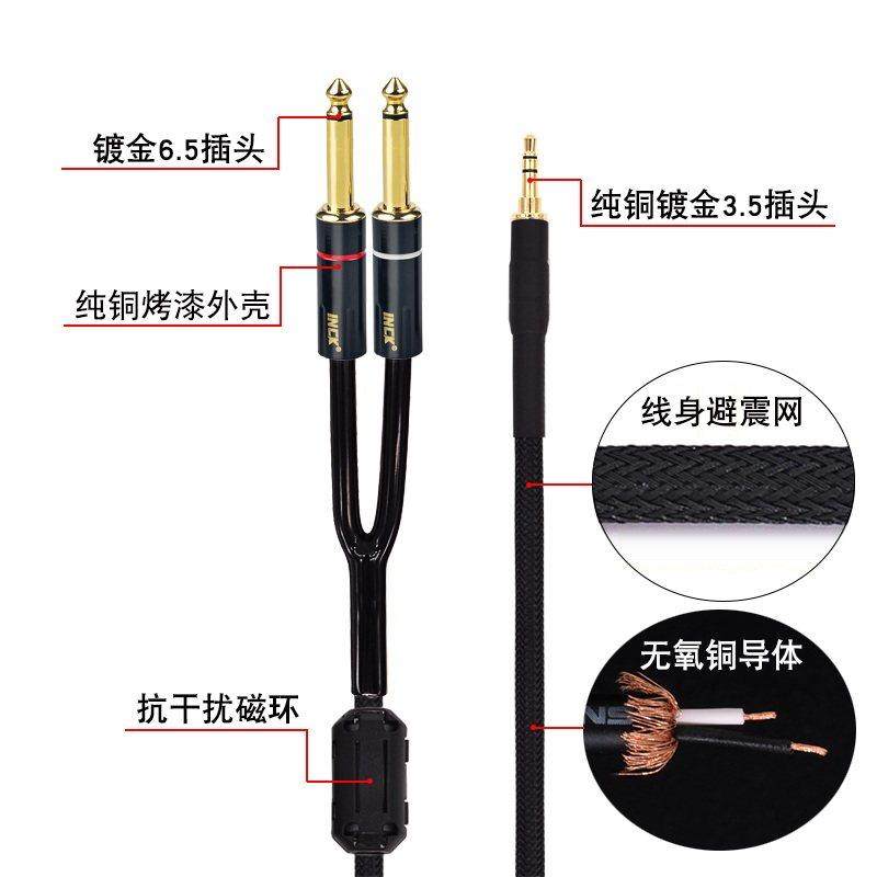 3.5转6.5双大二芯一分二音频线手机电脑声卡调音台双声道发烧怪兽,淘宝优惠券,粉丝福利购,淘宝优惠卷