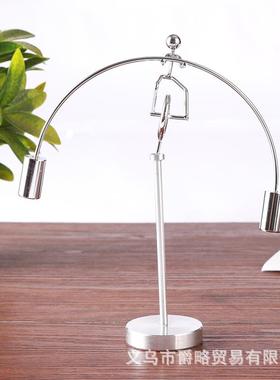 骑手独轮车小铁人铁艺平衡摆物理科学减压玩具桌上不倒翁创意摆件