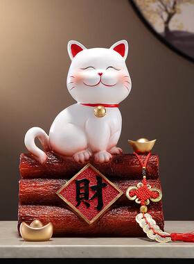 新中式招财猫摆件客厅玄关酒柜电视柜新年装饰品开业乔迁新居礼品