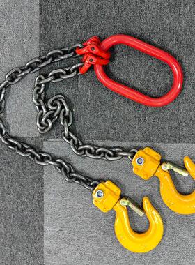 重型双钩起重链条旋转钩可拆卸手拉葫芦吊钩链条双链挂钩组合吊链