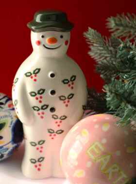 MUSe Garden 大雪人 小人间 圣诞季复古手绘雪人陶瓷摆件