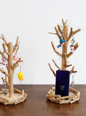 手工木质挂钥匙收纳层架桌面首饰架创意新春摆件门口客厅玄关置物