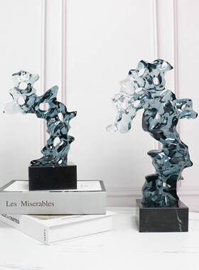 新透中式创意明太湖石雕塑摆厅件样板1售间楼处家具客书房样板间