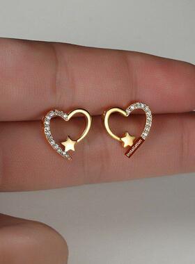 优雅时尚的金色心形浪漫女人款