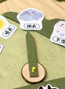 值日生挂牌幼儿园区域气象台文化森林绿色主题墙装饰环创材料森系