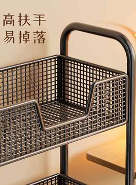 桌边置物架落地多层书架家用书本收纳架一体靠墙可移动书柜小推车