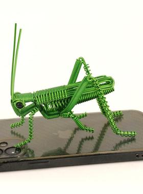 铝线手工艺品昆虫蚂蚱蚱蜢草蜢蚂蚱蝗虫金属丝编工艺儿童礼物摆件