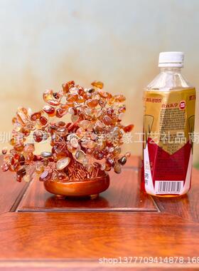 黄水晶摇钱树招财摆件家居客厅电视柜小装饰品摆设财源广进发财树