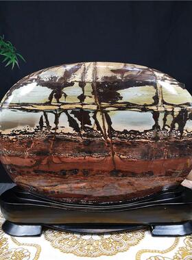 草花石屏风精品奇石摆件原石天然石头观赏水草石画收藏镇尺国画石