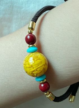 原矿朱砂项链保真晶体雄黄招财吊坠男女转运珠紫金砂锁骨链毛衣链