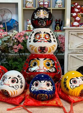日式和风达摩陶瓷摆件叠罗汉桌面装饰寿司店铺创意开业礼品吉祥物