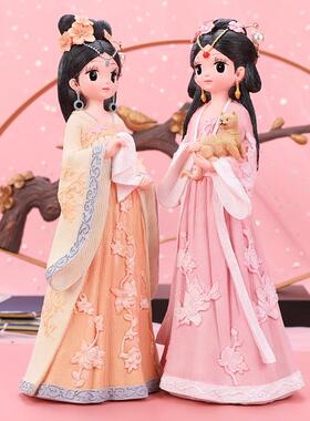 创意旅游纪念礼品古风汉服少女格格树脂摆件女孩生日礼物家居饰品