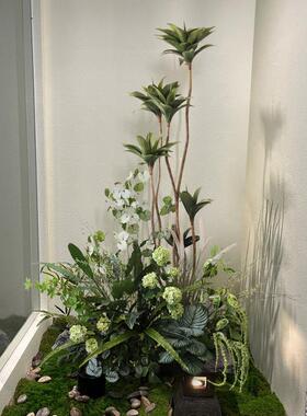 小型绿植造景装饰花卉仿真植物盆栽摆件办公室服装店角落花堆布景