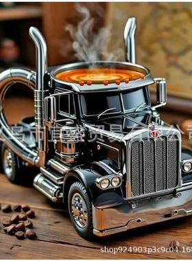 厂家直销跨境新款卡车咖啡杯设计装饰品摆件马克杯家居庭院摆件不