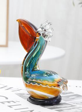 穆拉诺琉璃物摆件玻鸭璃动01大嘴鸟鹈鹕鸭子小工艺礼桌面玄关品饰