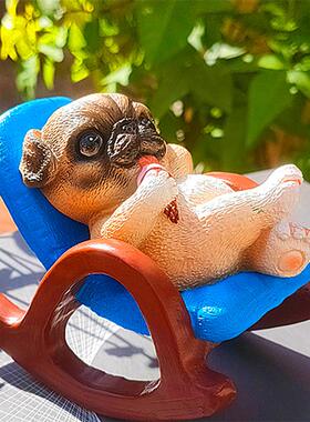 可爱办公室桌面八哥摇椅解压摆件阳台造景装饰男女情绪治愈送礼物