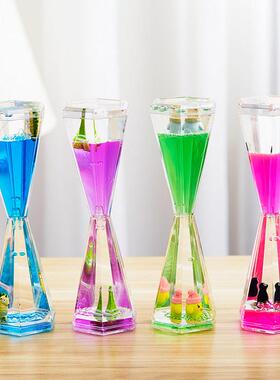 梦幻海洋小动物油滴沙漏计时器创意六角形水漏摆件儿童节生日礼物