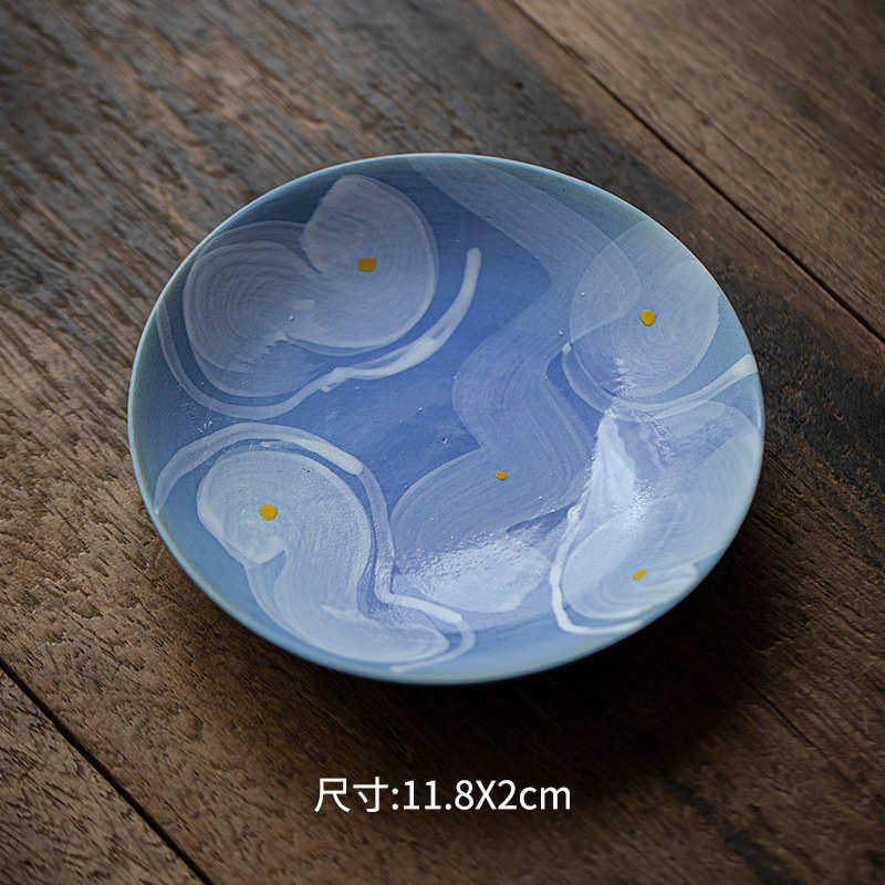 茶人诧寂风粉引手绘壶承家用茶壶盖碗托小型茶台干泡盘茶道配件,淘宝优惠券,粉丝福利购,淘宝优惠卷