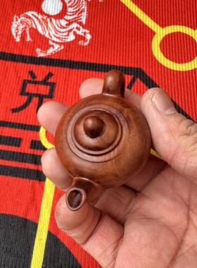 龙虎山发货雷击枣木茶壶摆件手把件道家工艺礼品摆饰把把胡枣木手