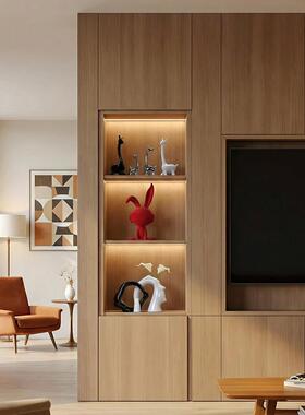 现代家居装饰品新房客厅电视柜背景兔子摆件套装花瓶搬家乔迁摆设