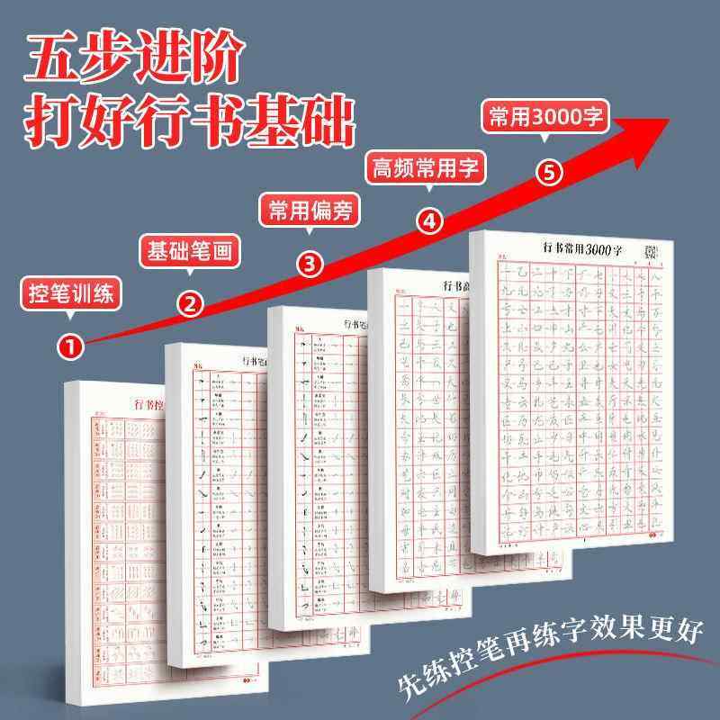 行楷练字帖成年人大学生行书速成控笔训练字帖硬笔书法钢笔练字本,淘宝优惠券,粉丝福利购,淘宝优惠卷