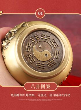 宏达黄铜避火厨房玄避火龙葫西北角瓶关铜葫芦礼品摆龙件