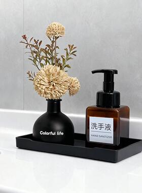 现代简约样板房卫生间洗手台花艺香薰托盘洗手液瓶浴室装饰品摆件