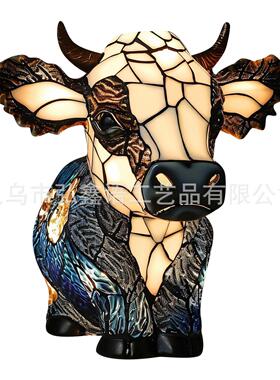 跨境新款七摆彩动物件造型灯摆件US插B头3232LED灯开关摆床头灯台