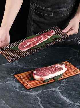 竹子流水板竹排竹垫配件竹子多肉装饰摆件漂浮竹装饰鱼缸竹排