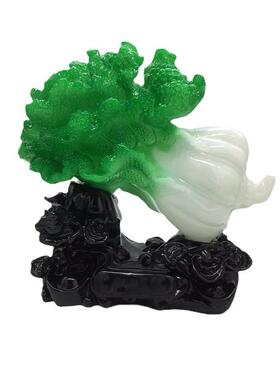 创意商务礼品摆件仿玉白菜中式树脂工艺品办公室前台装饰品礼物