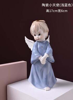 新款式陶瓷装人小天使摆设书桌玄欧关饰品摆件家居饰品物创意结婚