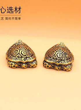 新款直销国潮礼物乌龟汽车摆件客厅办公桌家居黄铜金属做旧礼品地