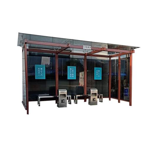 户外厂区休息室吸烟亭成品钢结构公共吸烟区医院车站移动吸烟亭 - 图3