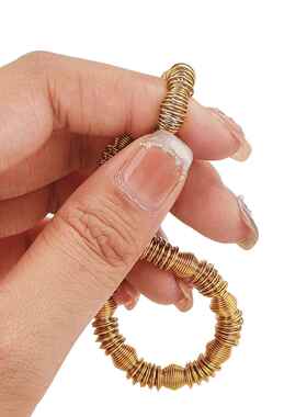 欧美跨境新款开口钛钢镀金丝网手镯C形可调节不锈钢手镯男女