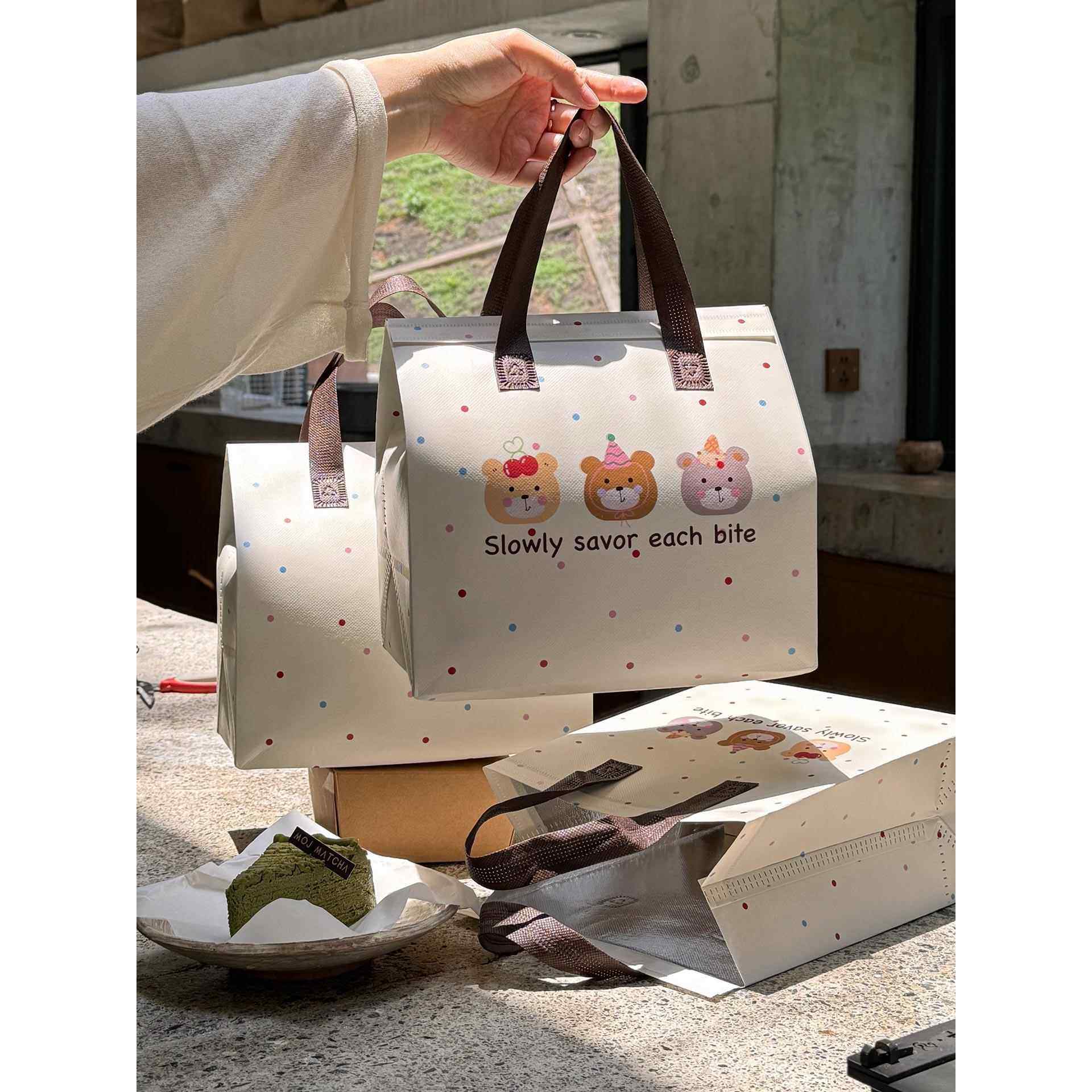 灰色款保温袋外卖专用铝箔商用定制蛋糕奶茶雪糕手提无纺布打包袋,淘宝优惠券,粉丝福利购,淘宝优惠卷