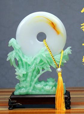 高档玉石帆船摆件招财一帆风平柜安扣摆设客厅办公室客厅桌酒装饰