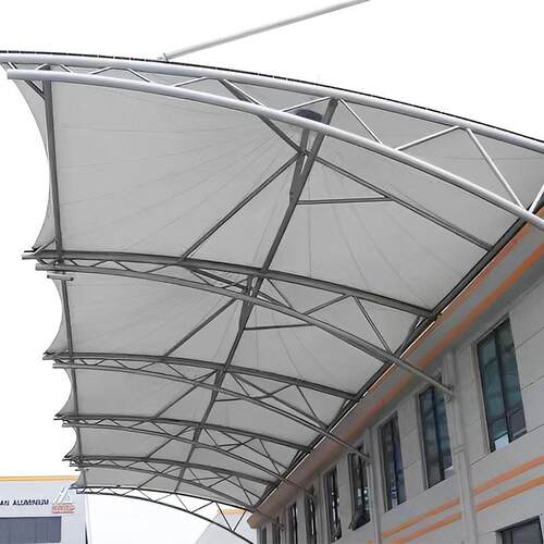 新款直销膜结构停车棚户外自行车棚 小区园区张拉膜电动车棚遮阳 - 图2