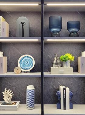 现代样间书板房客简约厅家居t1654958软装饰品H仿真花玻璃陶瓷摆