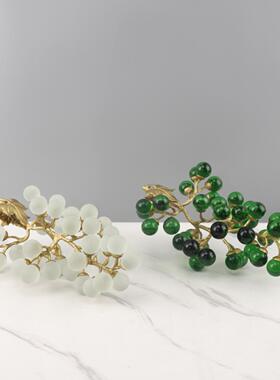 现代简约高档金属仿真水晶葡萄桌面摆件酒架装饰品样板房软装搭配