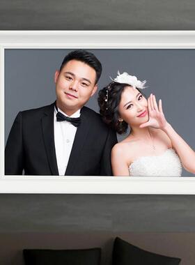 简约白色实木相框 36寸结婚照挂墙专用 影楼客制化大尺寸欧式相框