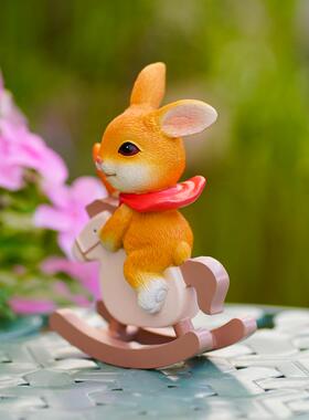 成功的可爱兔子特洛伊木马装饰办公室桌面微型景观花盆装饰解拉炼