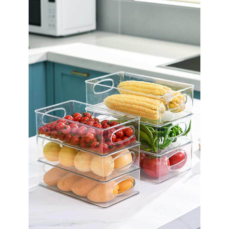 5件套透明塑料收纳盒厨房杂物桌面整理盒蔬菜水果冰箱收纳,淘宝优惠券,粉丝福利购,淘宝优惠卷