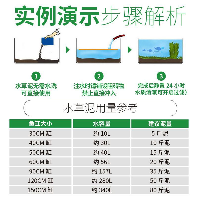 鱼缸水草泥底砂泥鱼缸专用生态造景沙净水免洗不粉化水藻种植 - 图0