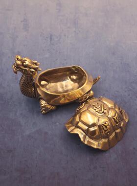2026新款创意龙龟香炉摆件玄武禅意办公桌面香座铜摆件装饰工艺品
