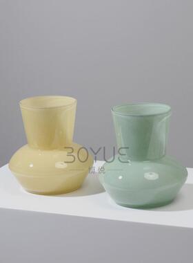 INS风小号简约糖果甜甜圈客厅餐厅水培鲜花干花琉璃插花软装摆件