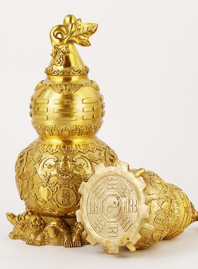 纯黄天医卦九龟铜葫芦445家居铜办室公桌面装饰礼八品摆件