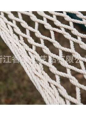 户外网状吊床单人棉线实木棒吊床室内秋千木棍棉绳双人吊床网兜