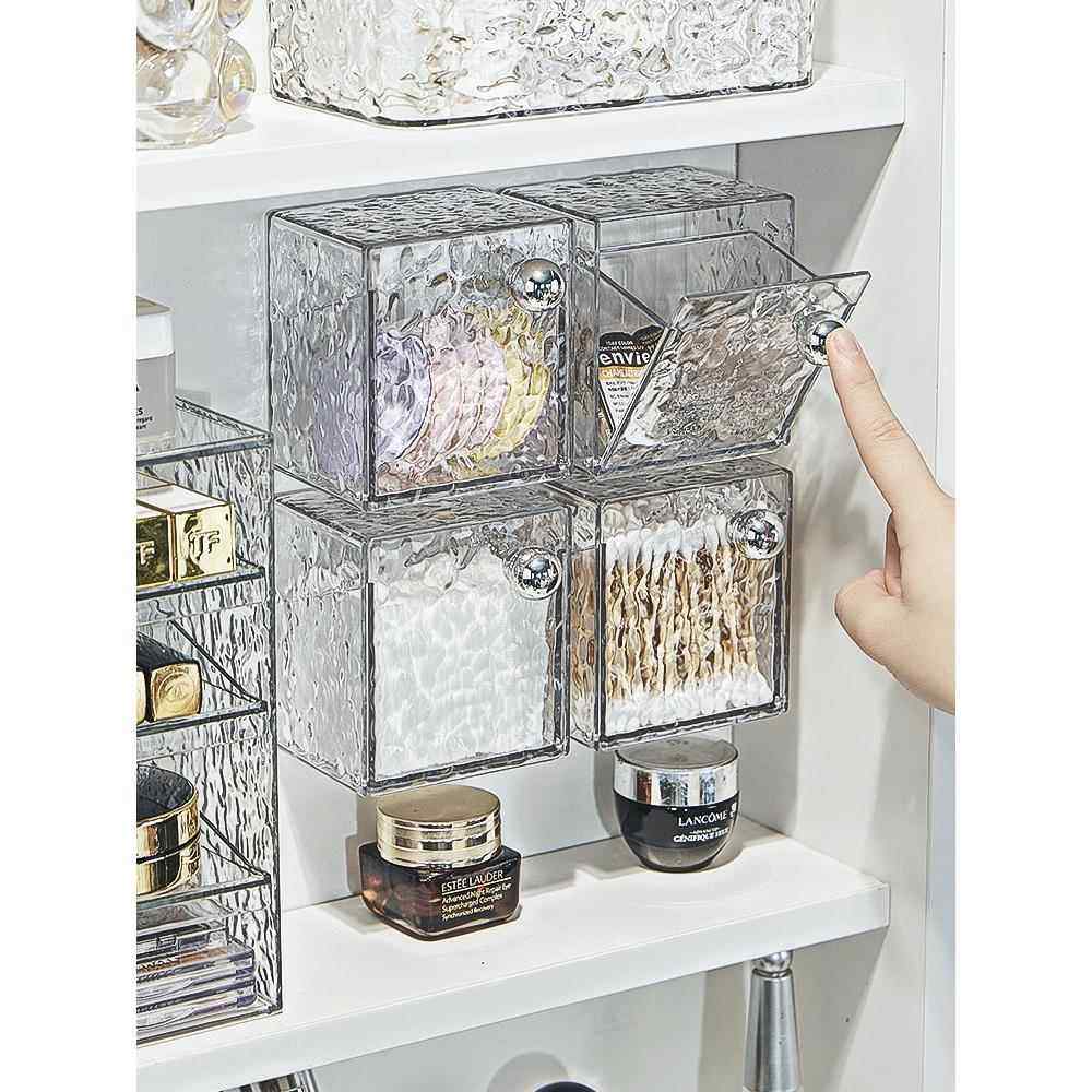 化妆棉收纳盒卫生间镜柜里洗脸巾整理盒壁挂透明棉签盒口红置物架,淘宝优惠券,粉丝福利购,淘宝优惠卷